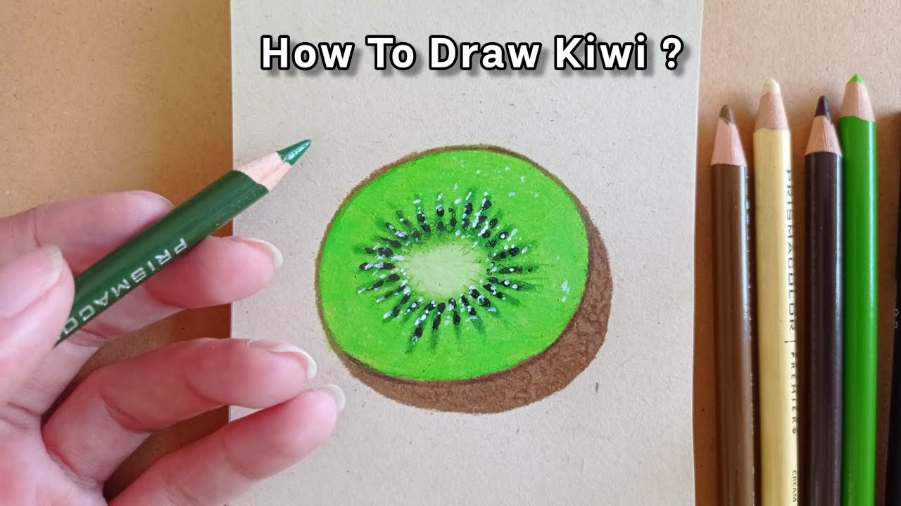 How to draw kiwi fruit 🥝 kiwi Drawing 🥝 Easy Drawing Tutorial 😍 easy painting / kiwi painting