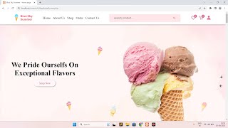 Multipages ice-cream shop website  using html css js php & mysql from scratch home page part six