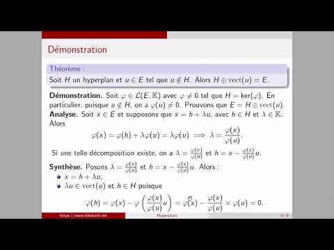 Vidéo: Qu'est-ce qu'un hyperplan en algèbre linéaire ?