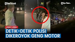 Viral Detik detik Polisi Dikeroyok Geng Motor Saat Bubarkan Balap Liar