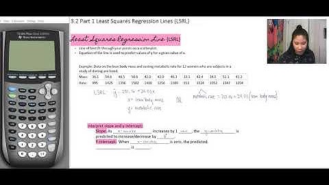 APStats 3.2 Part 1 Least Squares Regression Lines