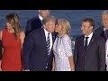 Kiss from Brigitte! Mrs Macron on charm offensive for Donald Trump during frosty G7 summit