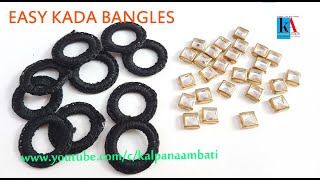 Designer Kada bangle with Silk Thread at home // different kada bangle making / silk threads bangles