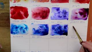 Brusho color swatching with sprinklinkg method