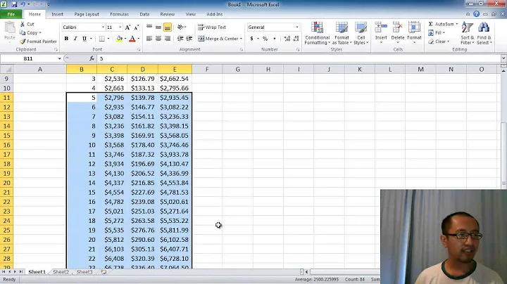 Microsoft Excel lesson 2 - compound interest calculator (absolute referencing, fill down)