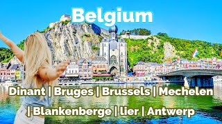 Belgium 🇧🇪 | Dinant, Bruges, Brussels, Mechelen, Blankenberge, Lier & Antwerp 4K Walking Tour