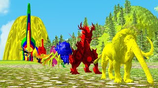 Paint Animals Dinosaur T-Rex Dragon All Dinosaurs and Dragons Fountain Crossing Animal Cartoon