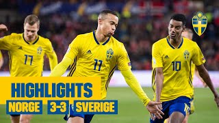 Highlights: Norge - Sverige 3-3 | EM-kval 2019 | Lika efter jättedrama!