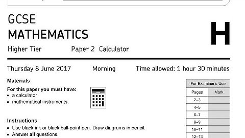 AQA June 2017 Higher GCSE Maths Paper 2 Walkthrough Part 1