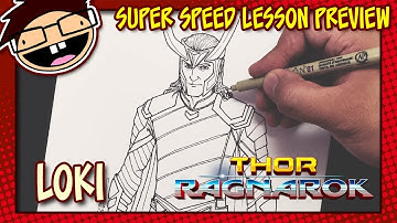 Lesson Preview: How to Draw LOKI (Thor: Ragnarok) | Super Speed Time Lapse Art
