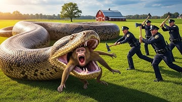Brave Heroes Rescue a Terrified Mother Monkey from a Giant Python’s Deadly Attack 🐍🐒