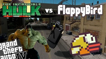 GTA 4 Flappy Bird Mod + Hulk Mod - Flappy Bird vs Hulk