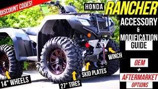 New Honda Rancher 420 ATV Accessory Guide: Larger Wheels & Tires, Winch + A-Arm Guards & Skid Plate