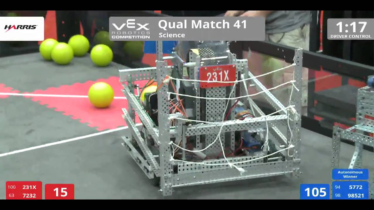 VEX Worlds 2016 - VRC High School - Science - Qual 41 (231X 7232) 119 vs 161 (5772 98521)