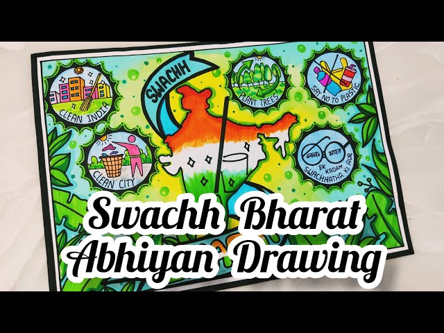 Bharat Swachh Abhiyan#poster#drawing# | Clean india posters, India poster,  Poster drawing