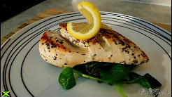 No Butter No Oil Pan Fried Chicken Served With Spinach,Healthy Recipe