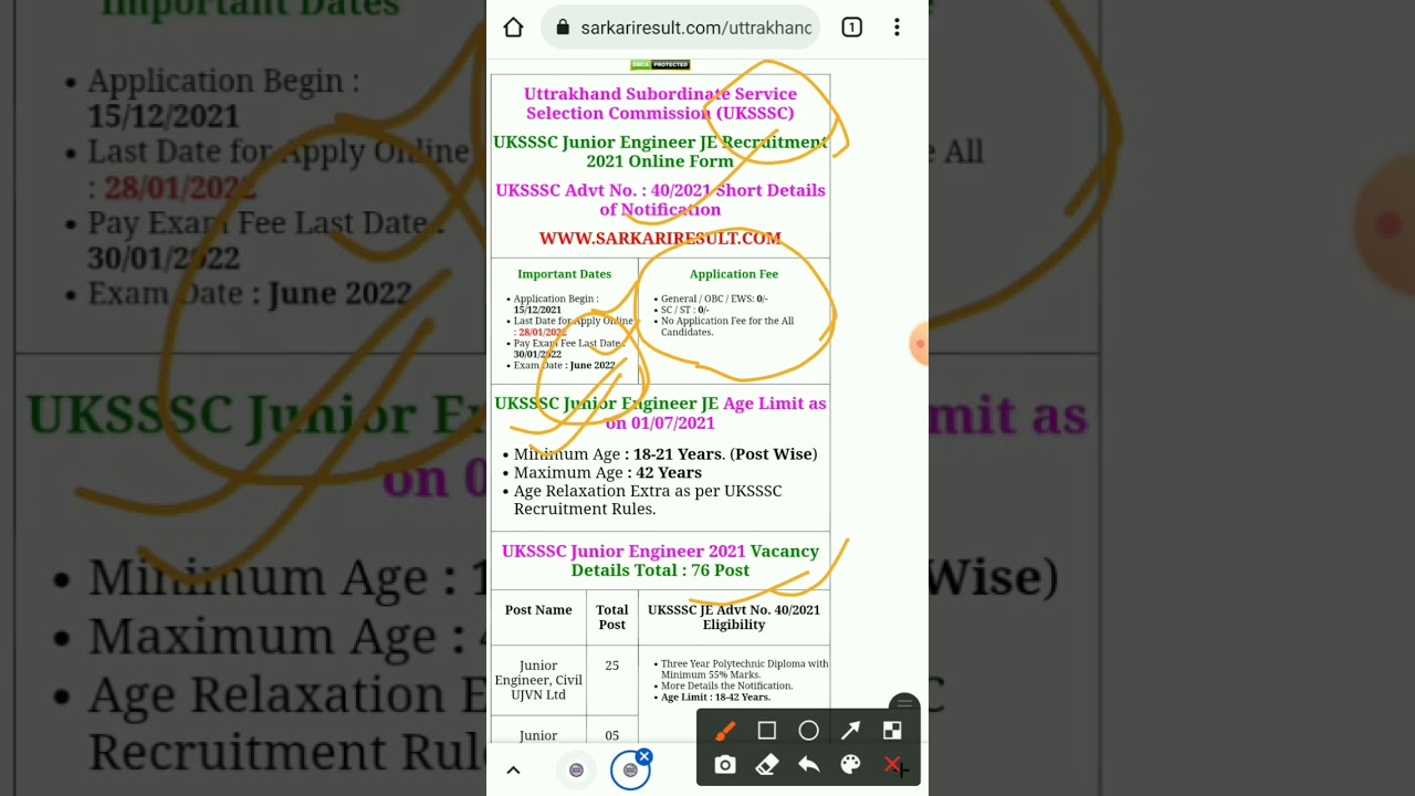 UKSSSC JE Vacancy 2021 Notification Out ! Recruitment, Latest Update 