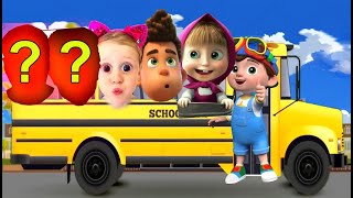 Wheels on The Bus Go Round and Round TRUE SCHOOL BUS | Nursery Rhymes  @deltv01