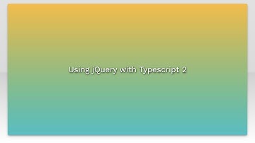 Using jQuery with Typescript 2