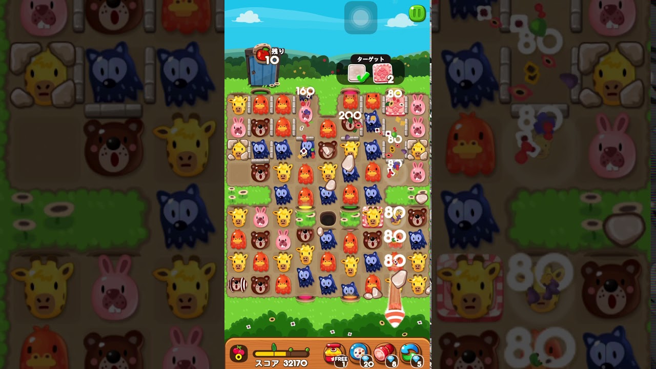 LINEゲーム ポコポコ ステージ1415クリア アイテム未使用 - YouTube