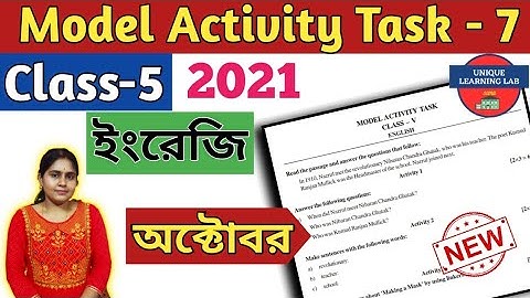 Class-5 English (ইংরেজি) Part-7 Model Activity Task//October 2021//WBBSE//Unique Learning Lab