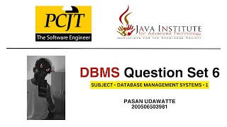 Question Set 06 | Database Management System | Java Institute