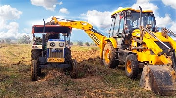 New Jcb 3dx Backhoe Machine Loading Mud In Old Swaraj 744 FE Tractor | Jcb Tractor | Jcb Video | Jcp