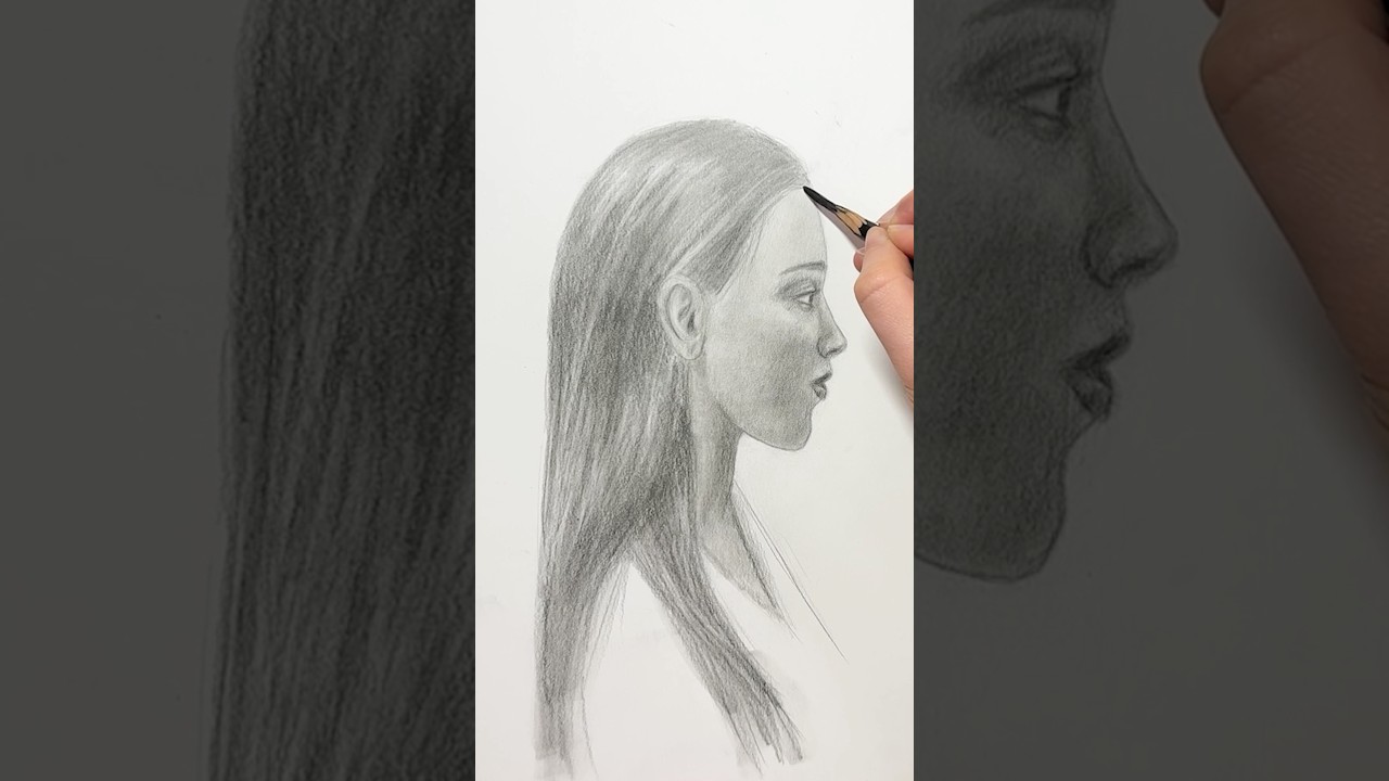 Draw a Side Profile Portrait with Simple Steps ✍️✨ #art #draw