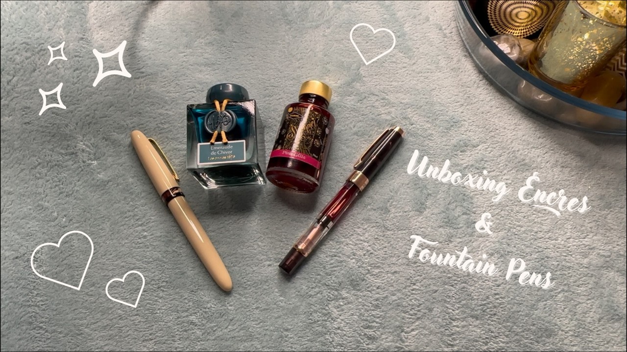 Unboxing encres & fountain pens • ASMR chuchoté • sons relaxants (tapping, writing sounds)