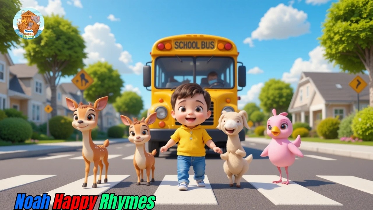 Wheels on the Bus Around the Zoo – Fun Animal Song for Kids 🚌