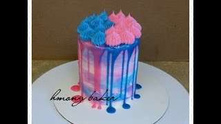 GENDER REVEAL CAKE. Baby Shower Cake. Cake Decorating
