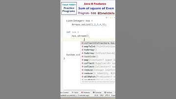 #100 | Java 8 Features | Sum of Squares of Even Numbers #Shorts #java #coding #programming
