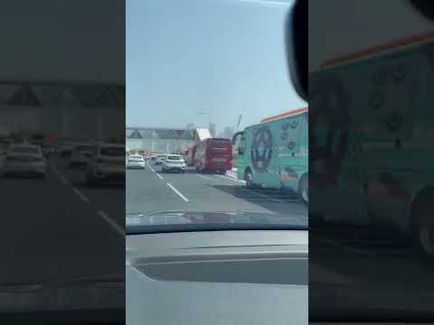 اختبار محاكات عملية تشغيل حافلات كروة لنقل جماهير مونديال قطر 2022