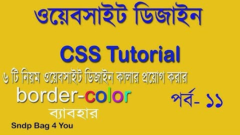 CSS BANGLA TUTORIAL FOR BEGINNERS |USE 6 TYPE CSS COLOR IN WEBSITE DESIGN | CSS VIDEO PART 11