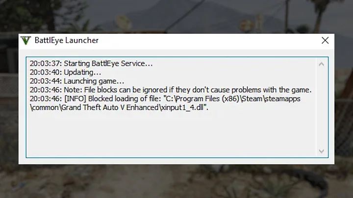 How to Fix xinput1_4.dll Blocked by BattlEye in GTA 5 Enhanced