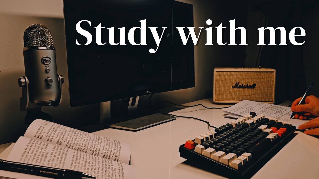 1hr late night study with me (dark academia)