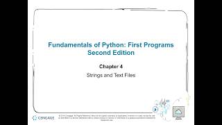 Chapter 4: Strings and Text Files