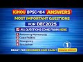 BPSC-104 Most Important Questions | Political Process in India | IGNOU Dec 2025 | Part-1