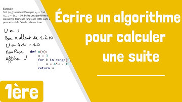 Comment écrire un algorithme pour calculer les termes d