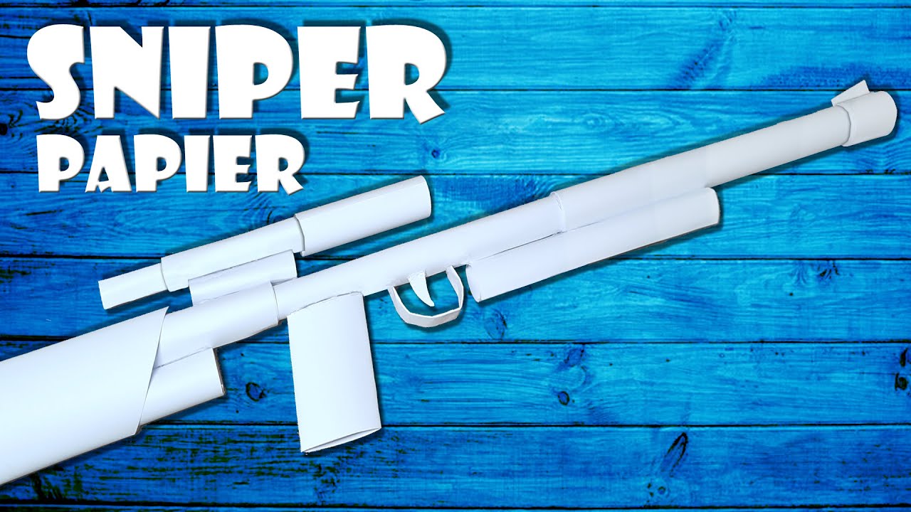 Papier Sniper Gewehr selber machen Spielzeug basteln paper sniper