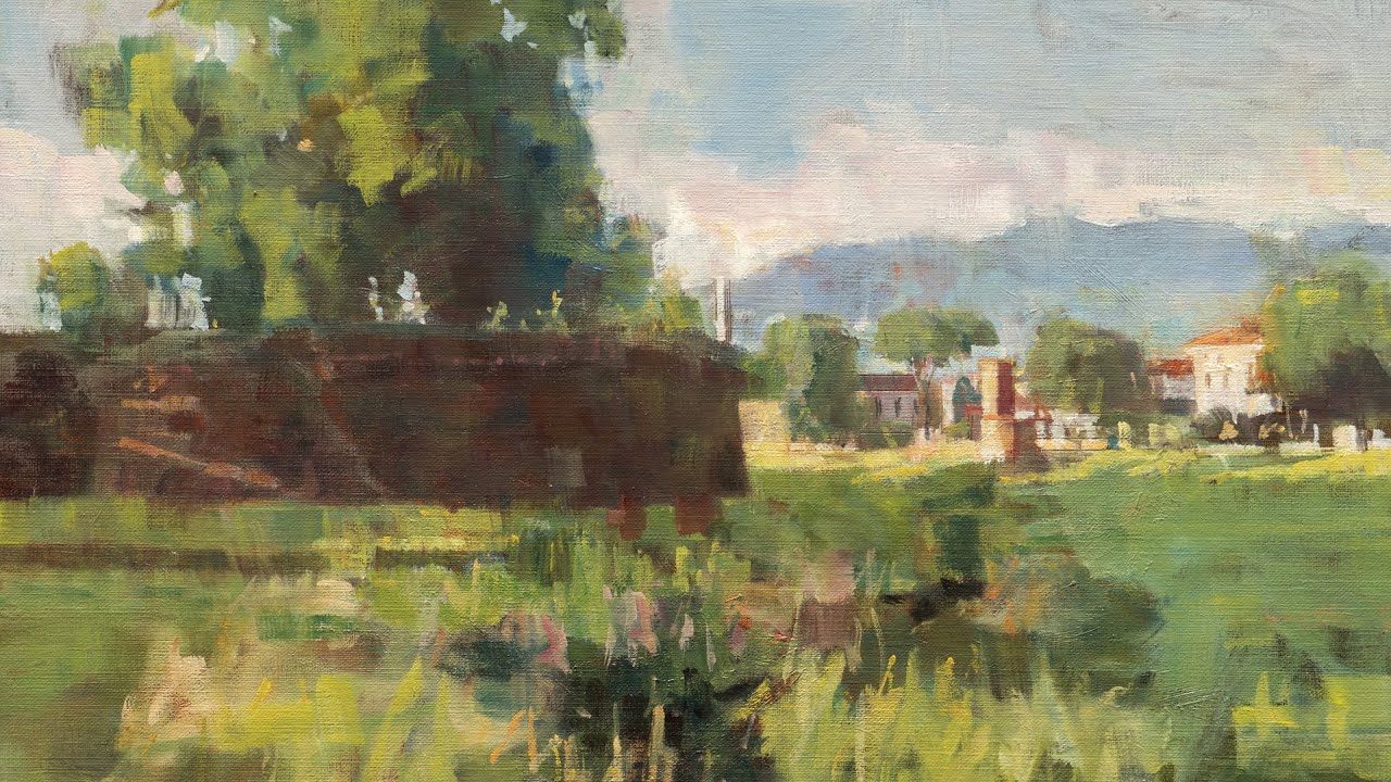 Painting Block-in with Digital Projector: Lucca Walls