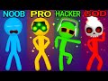 Noob vs pro vs hacker vs god in stickman party 1 2 3 4 players  android  ios 