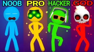 NOOB vs PRO vs HACKER vs GOD in Stickman Party 1 2 3 4 Players ( android / ios )