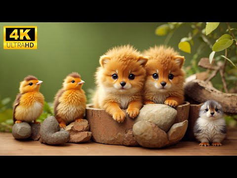 Baby Animals - Colors Of The Kingdom | 8K UHD Animal Wonders with Ambient Audio, Relaxing Music