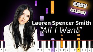 Learn To Play All I Want Lauren Spencer Smith on Piano! (Easy ...