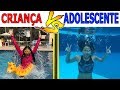 CRIANÇA VS ADOLESCENTE NA PISCINA 2 - Muita Diversão