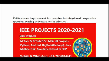 Performance improvement for machine learning based cooperative spectrum sensing by feature vector se