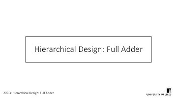 Hierarchical Design: Four Bit Full Adder