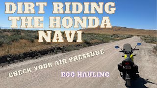 Honda Navi on the dirt roads to test my YSS shock. Air pressure is important. Egg hauling?