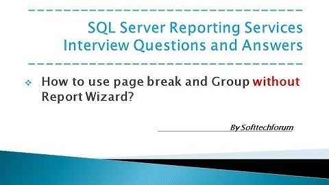 Page Break and Group without Report Wizard || Interview Questions and Answers of SSRS Part VI